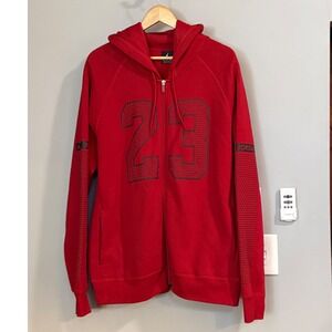 Jordan 23 Red Full Zip Hoodie Sweatshirt Mens‎ XL Therma Fit jump man